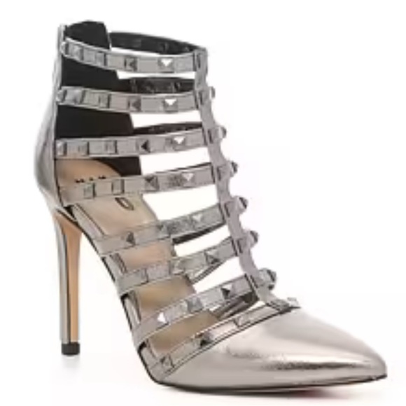 Mix No. 6 Danela Studded Metallic Strappy Heels Size 7M - Picture 1 of 15